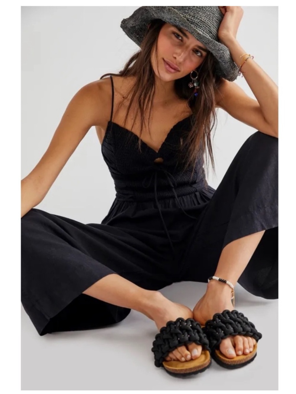 Free People Endless Summer Day Glow Jumpsuit Peep Hole Cut Out Tie Back,PINK/RED